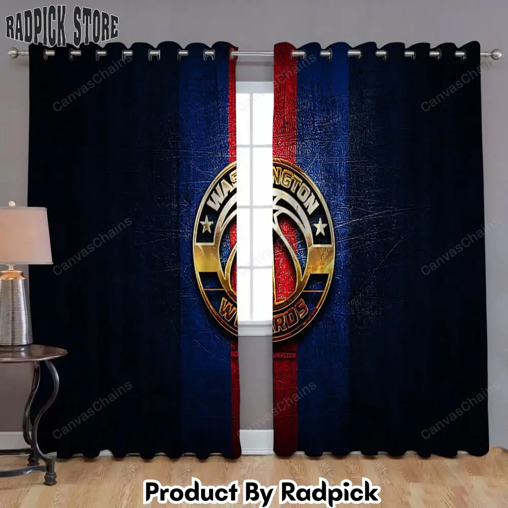 Radpick washington wizards window curtains golden nba blue metal curtains living room curtains for window rp85256